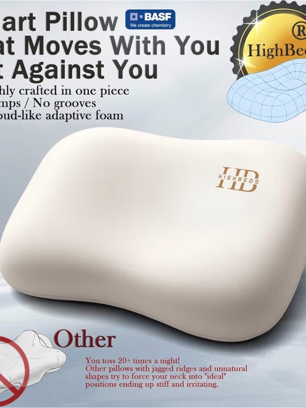 HighBeds Ergonomic Cervical Pillow - Brand New & Sealed - Picture 2 of 5